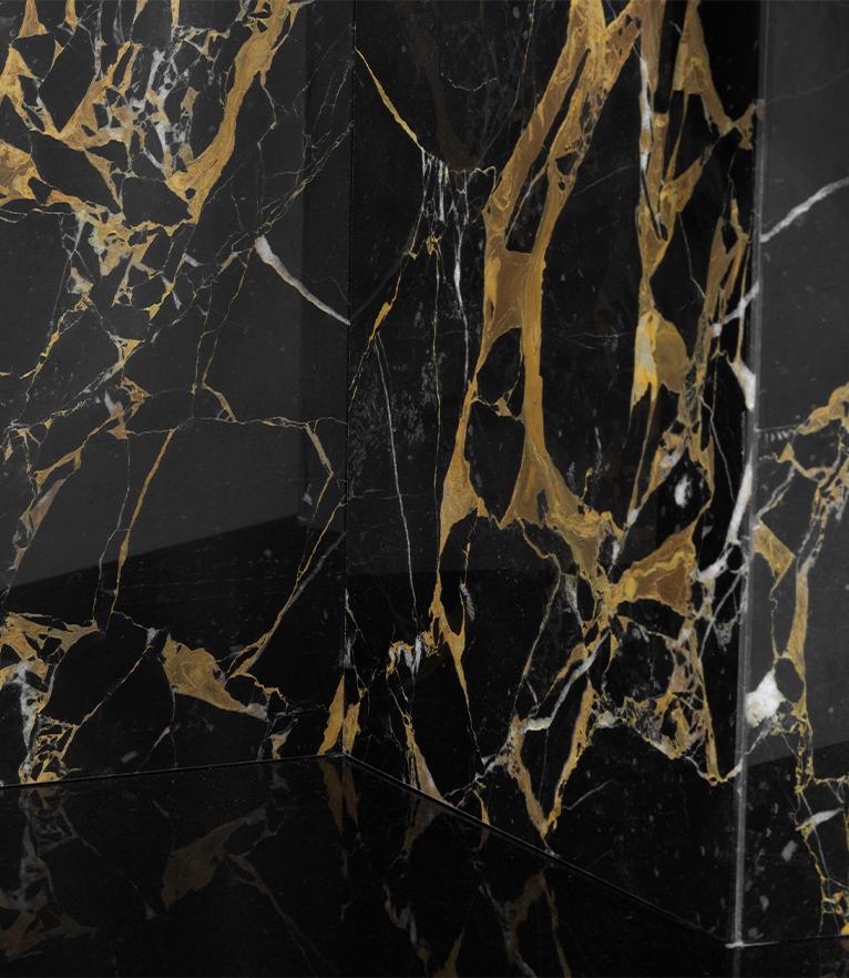 GARRETT BOOKCASE – Luxury Wooden Bookcase with Textured Brass & Marble Panels - Home'Society