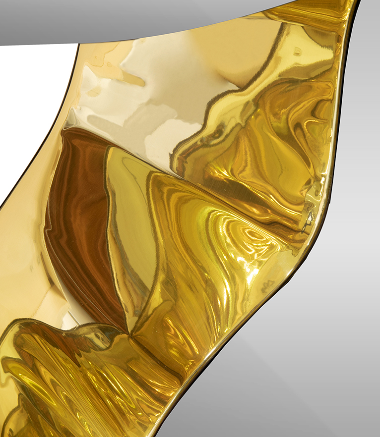 Lapiaz Console - In Polished Brass With A Nature-Inspired Design - Home'Society