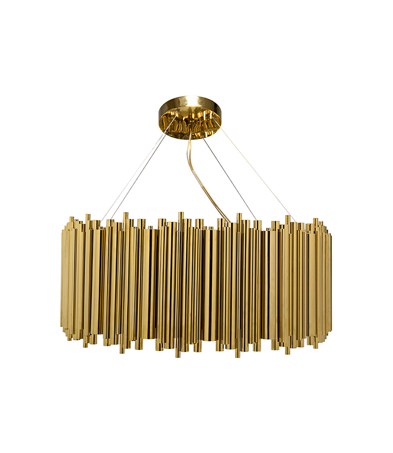 Brubeck Round Suspension Light - With A Handmade Brass Body For A Modern Design - Home'Society