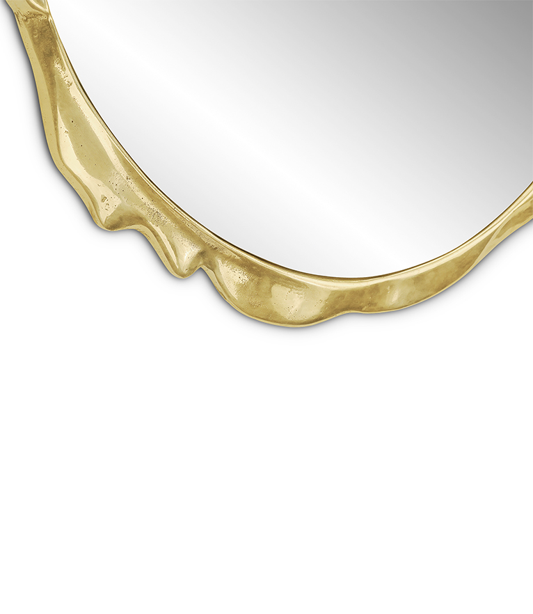 Magma Mirror - Casted Aluminum and Brass Modern Design - Home'Society