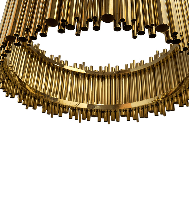 Brubeck Round Suspension Light - With A Handmade Brass Body For A Modern Design - Home'Society