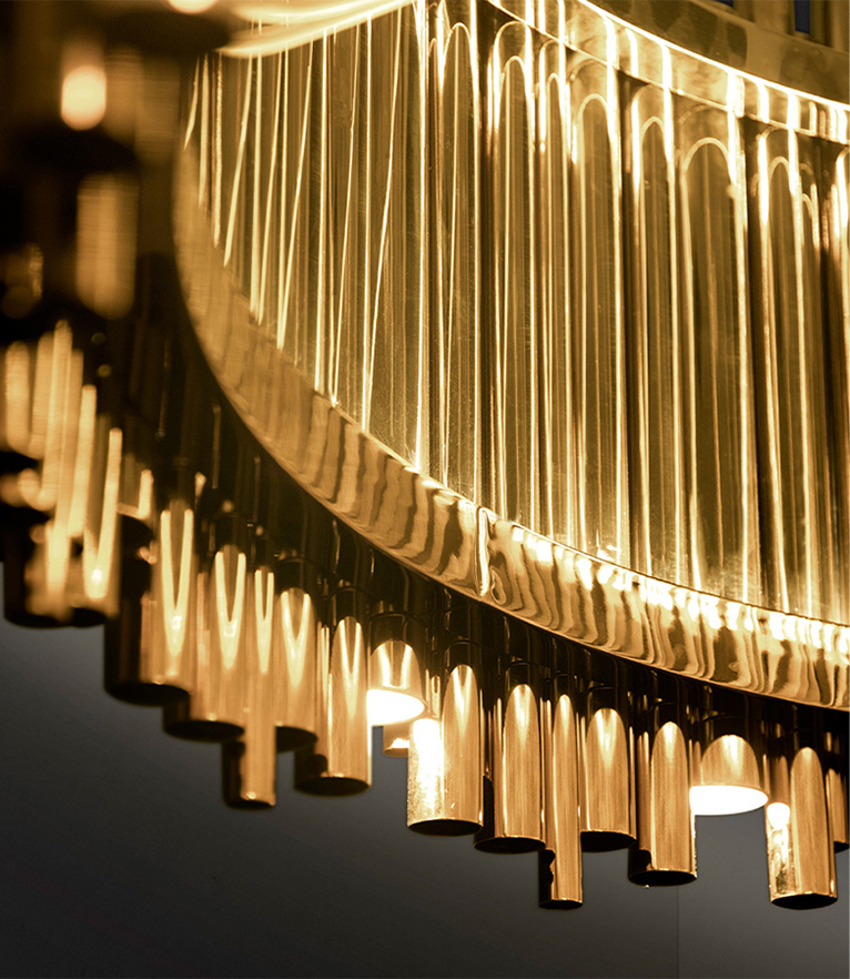 Brubeck Round Suspension Light - With A Handmade Brass Body For A Modern Design - Home'Society