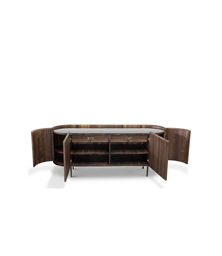 Sulu Sideboard - With A Walnut Veneer Structure For Any Interior Design - Home'Society