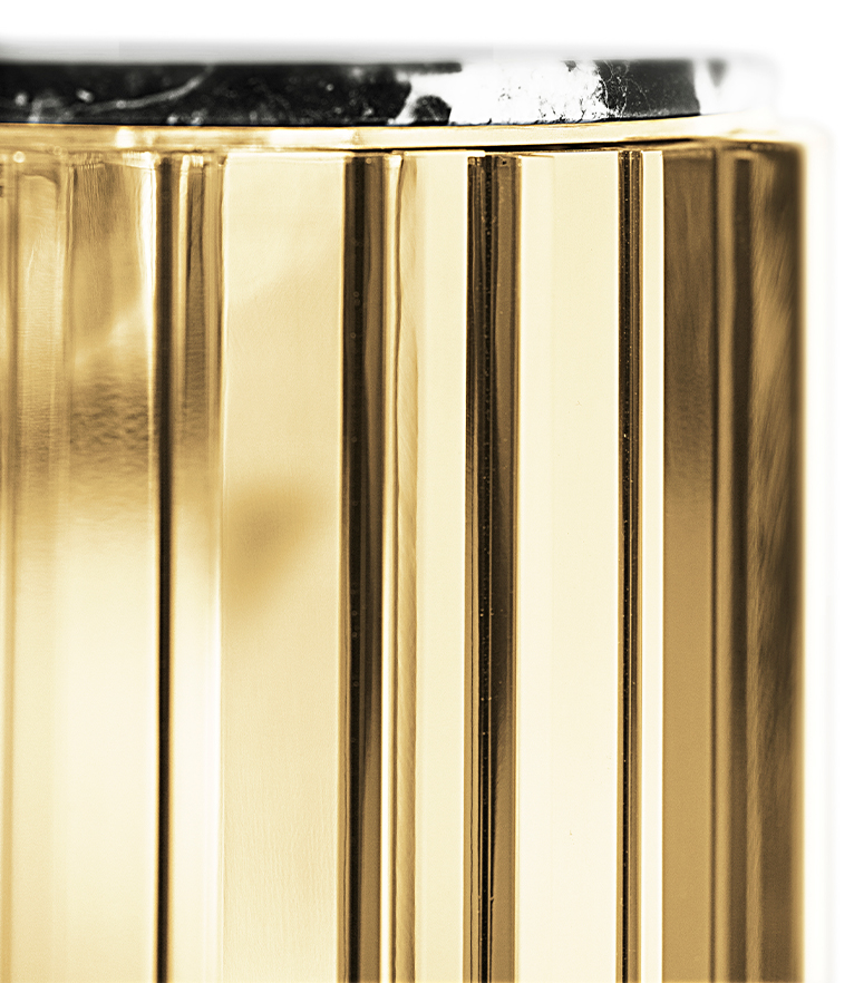 Empire Small Side Table - with Brass and Nero Marquina Marble and a Round Silhouette - Home'Society