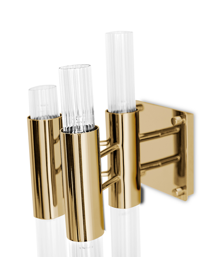 Waterfall Wall Light - An Astonishing Crystal Tubes and Plated Golden Brass - Home'Society