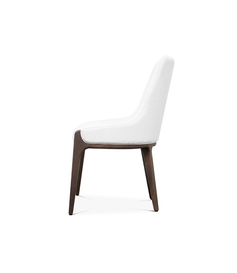 Moka Dining Chair - with Solid Wood and Vellutino Fabric and a Minimal Design - Home'Society