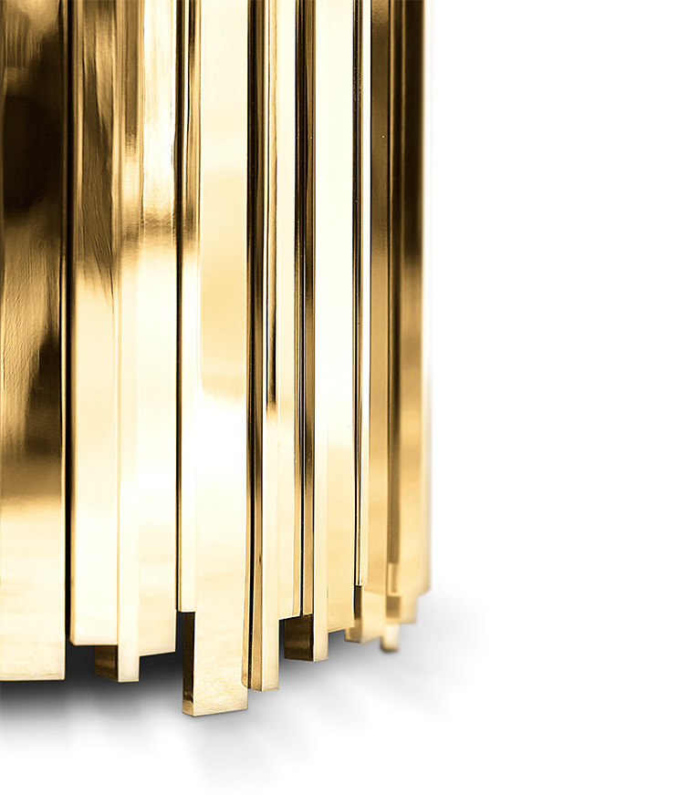 Empire Small Side Table - with Brass and Nero Marquina Marble and a Round Silhouette - Home'Society