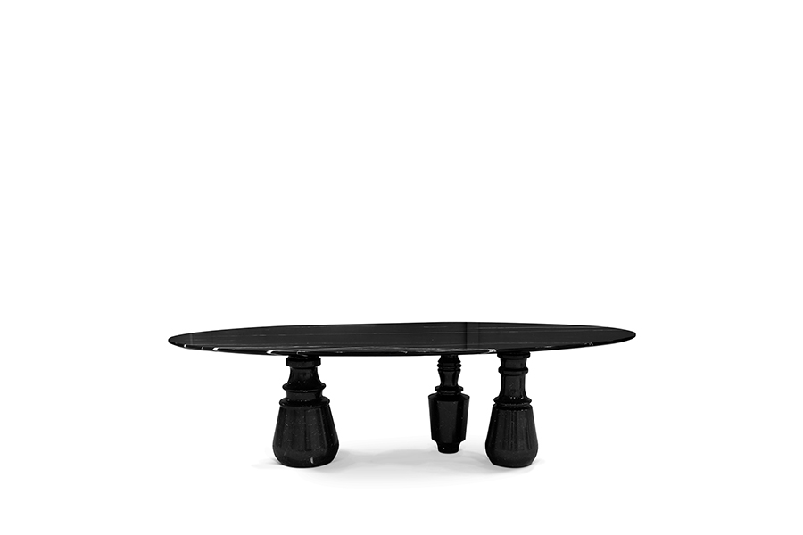 Pietra XL Dining Table: with Nero Marquina Marble