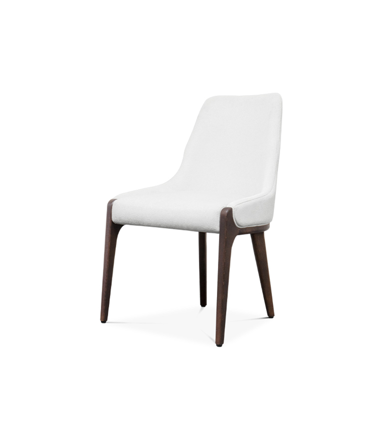 Moka Dining Chair - with Solid Wood and Vellutino Fabric and a Minimal Design - Home'Society