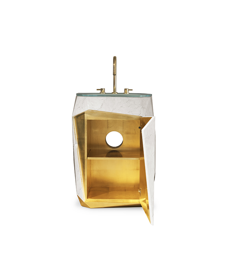 Diamond Faux Marble Pedestal Sink - With A Modern Design - Home'Society