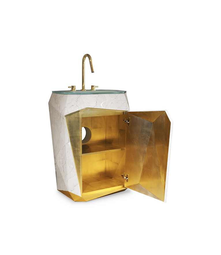 Diamond Faux Marble Pedestal Sink - With A Modern Design - Home'Society