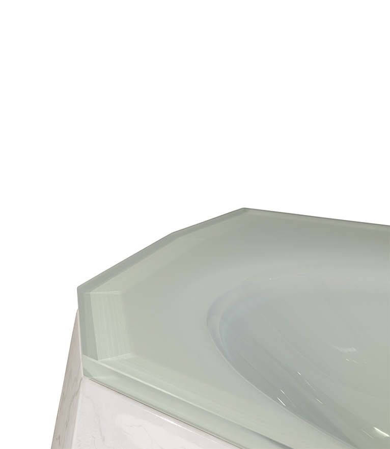 Diamond Faux Marble Pedestal Sink - With A Modern Design - Home'Society