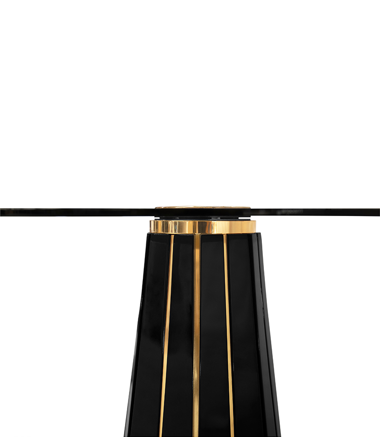 Darian II Side Table – Smoked Spherical Glass & Black Lacquer - Home'Society