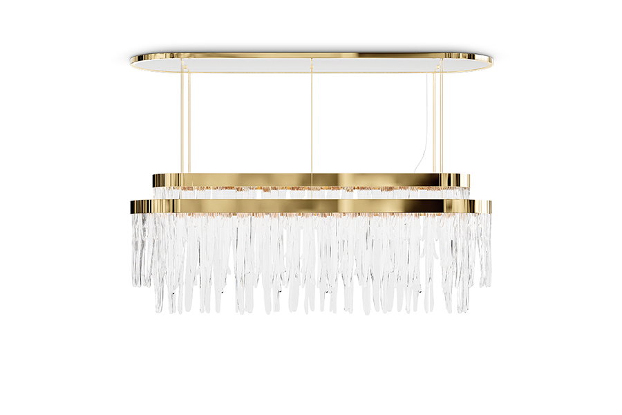 Babel Snooker Chandelier – Gold-Plated Brass & Handmade Crystal Glass