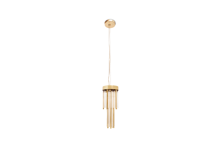 Pharo Suspension Light – Gold-Plated Brass & Crystal Glass