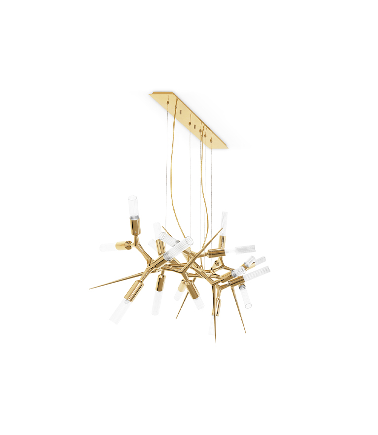 Shard Chandelier – Gold-Plated Brass & Crystal Glass - Home'Society