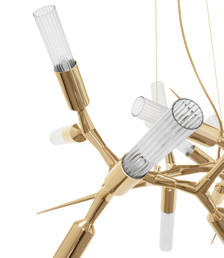 Shard Chandelier – Gold-Plated Brass & Crystal Glass - Home'Society