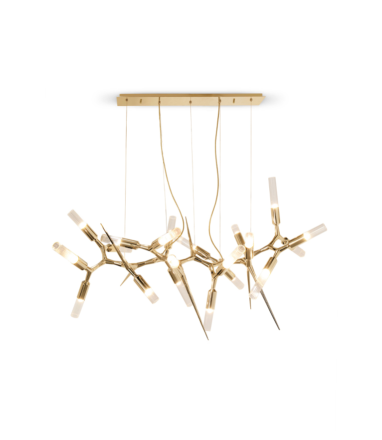 Shard Chandelier – Gold-Plated Brass & Crystal Glass - Home'Society