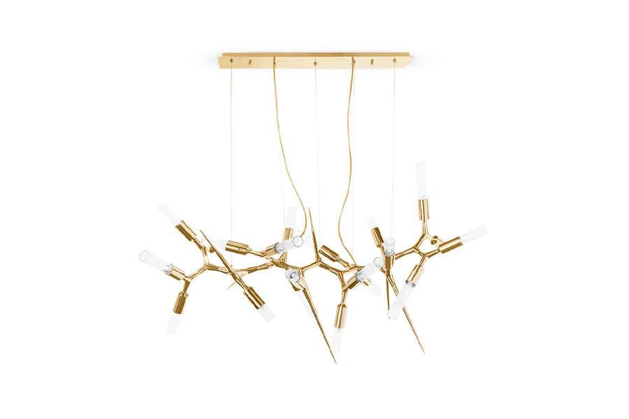 Shard Chandelier – Gold-Plated Brass & Crystal Glass
