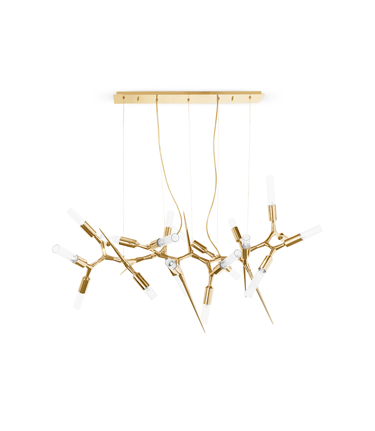 Shard Chandelier – Gold-Plated Brass & Crystal Glass - Home'Society