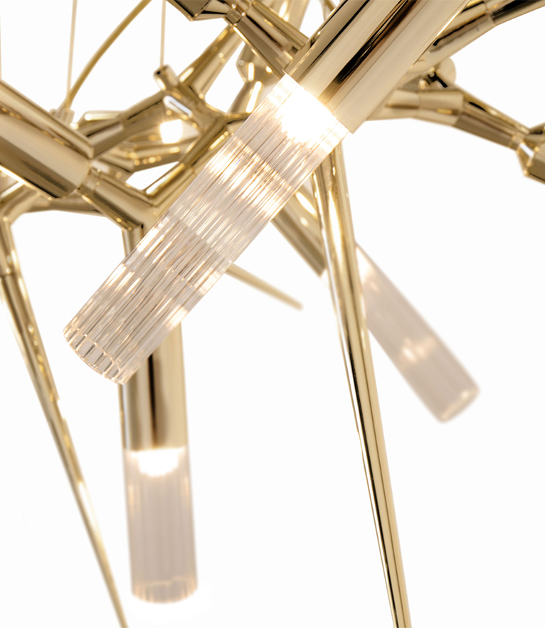 Shard Chandelier – Gold-Plated Brass & Crystal Glass - Home'Society