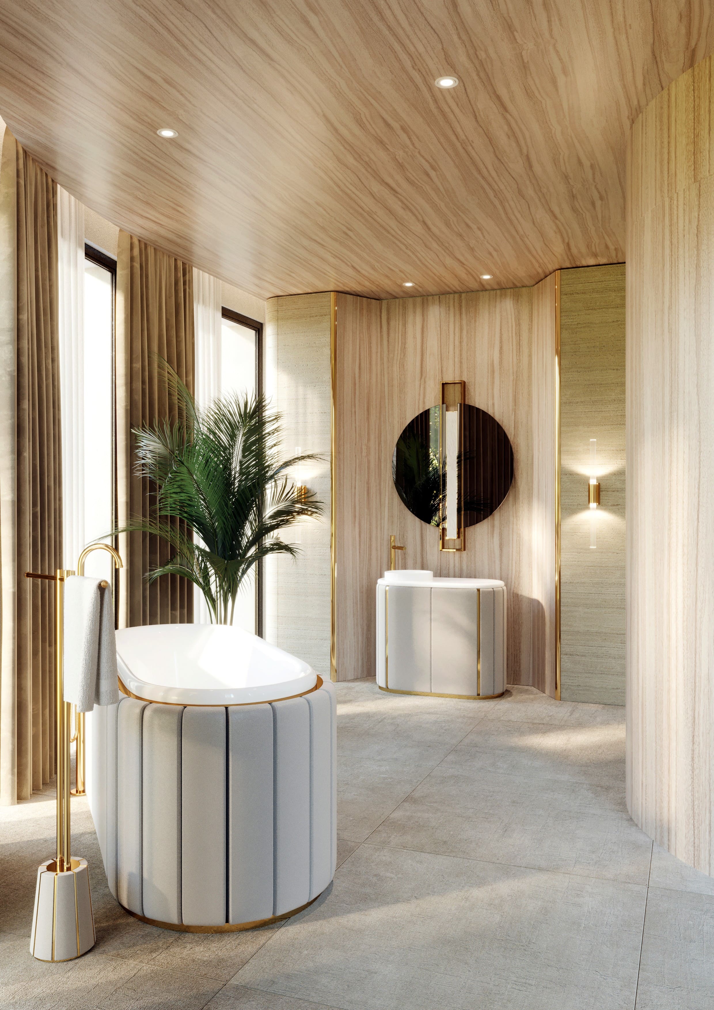 Luxury Modern Bathroom Interior Design With A Matte Structure - Home'Society