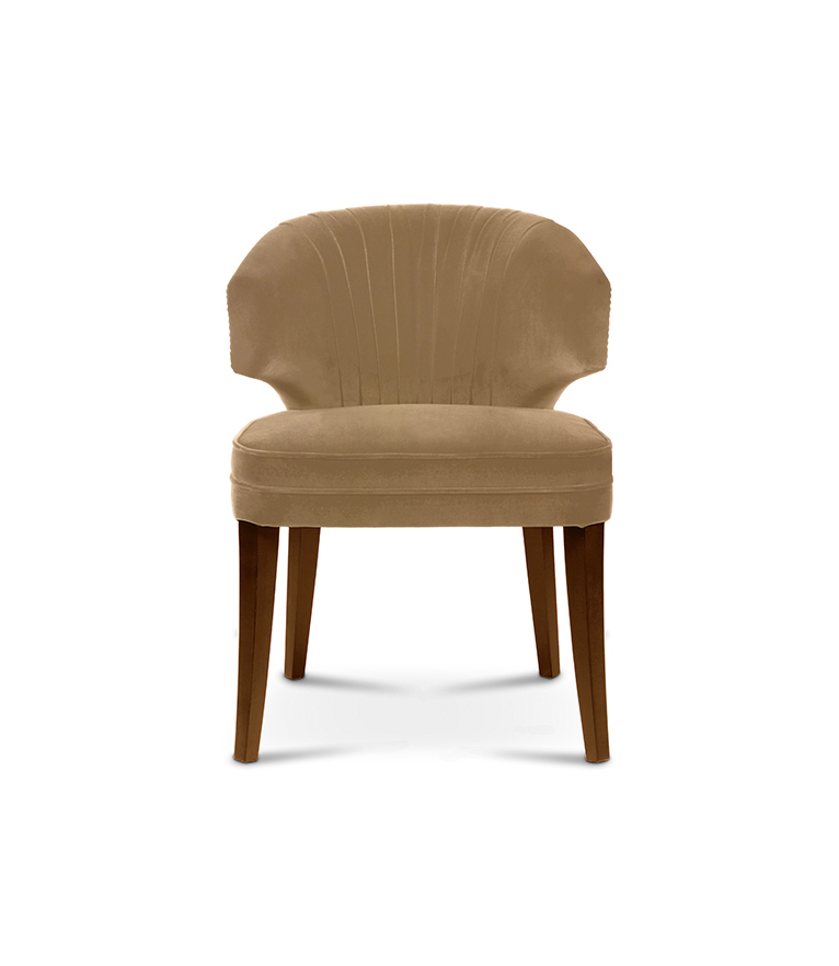 Ibis Dining Chair - Velvet Upholstered with Brass Nailhead Trim - Home'Society