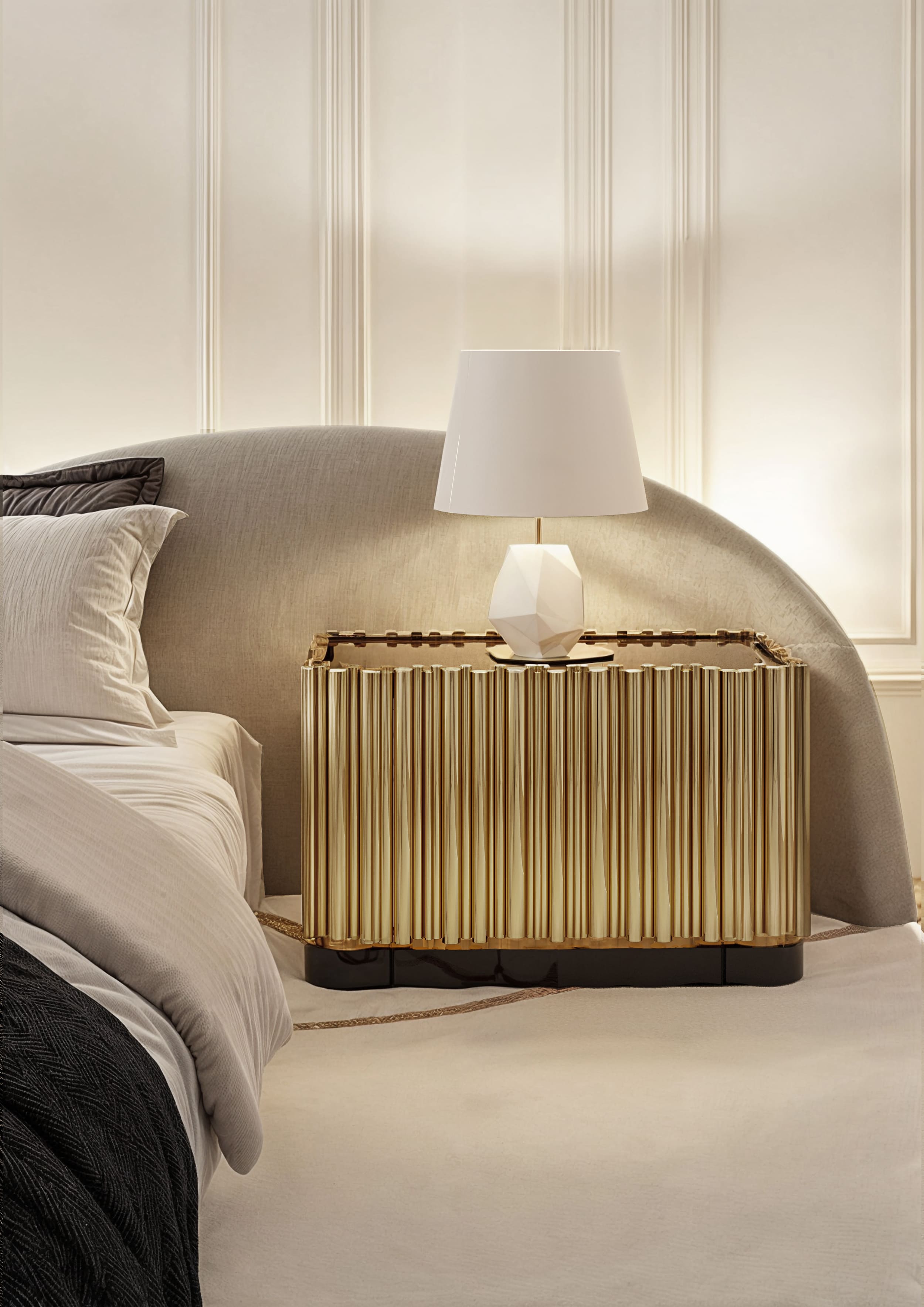 Dreamlike Master Suite with Playful Elegance and Sculptural Lighting - Home'Society