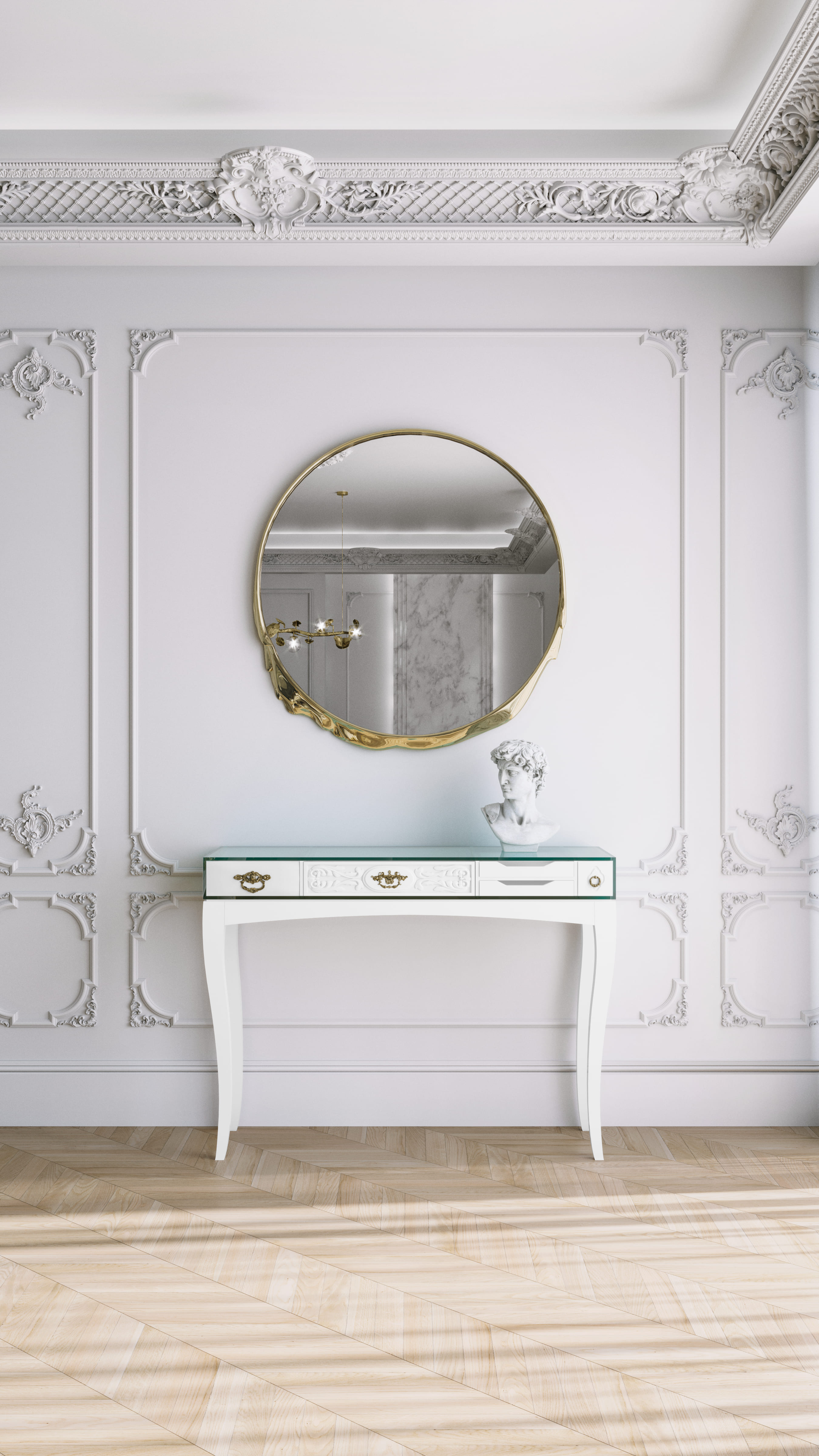 Sophisticated Master Suite with Sculptural Contrast and Reflective Charm - Home'Society