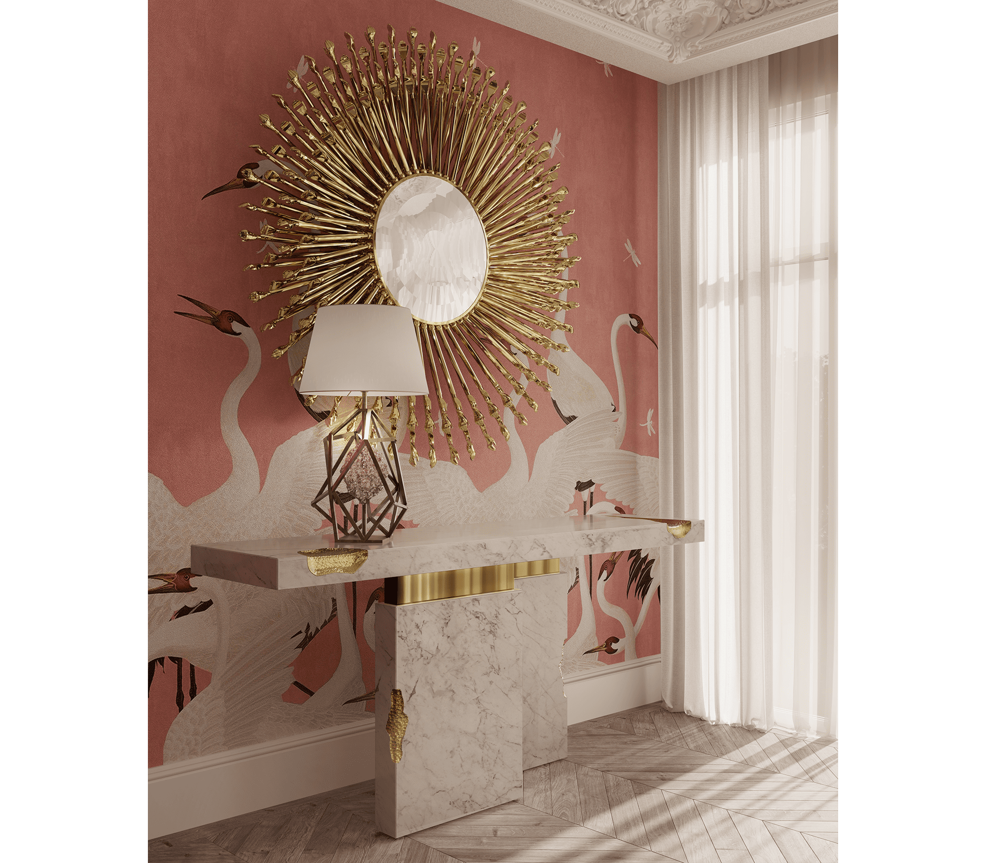 Luxury Master Suite with Artistic Accents and Regal Elegance - Home'Society
