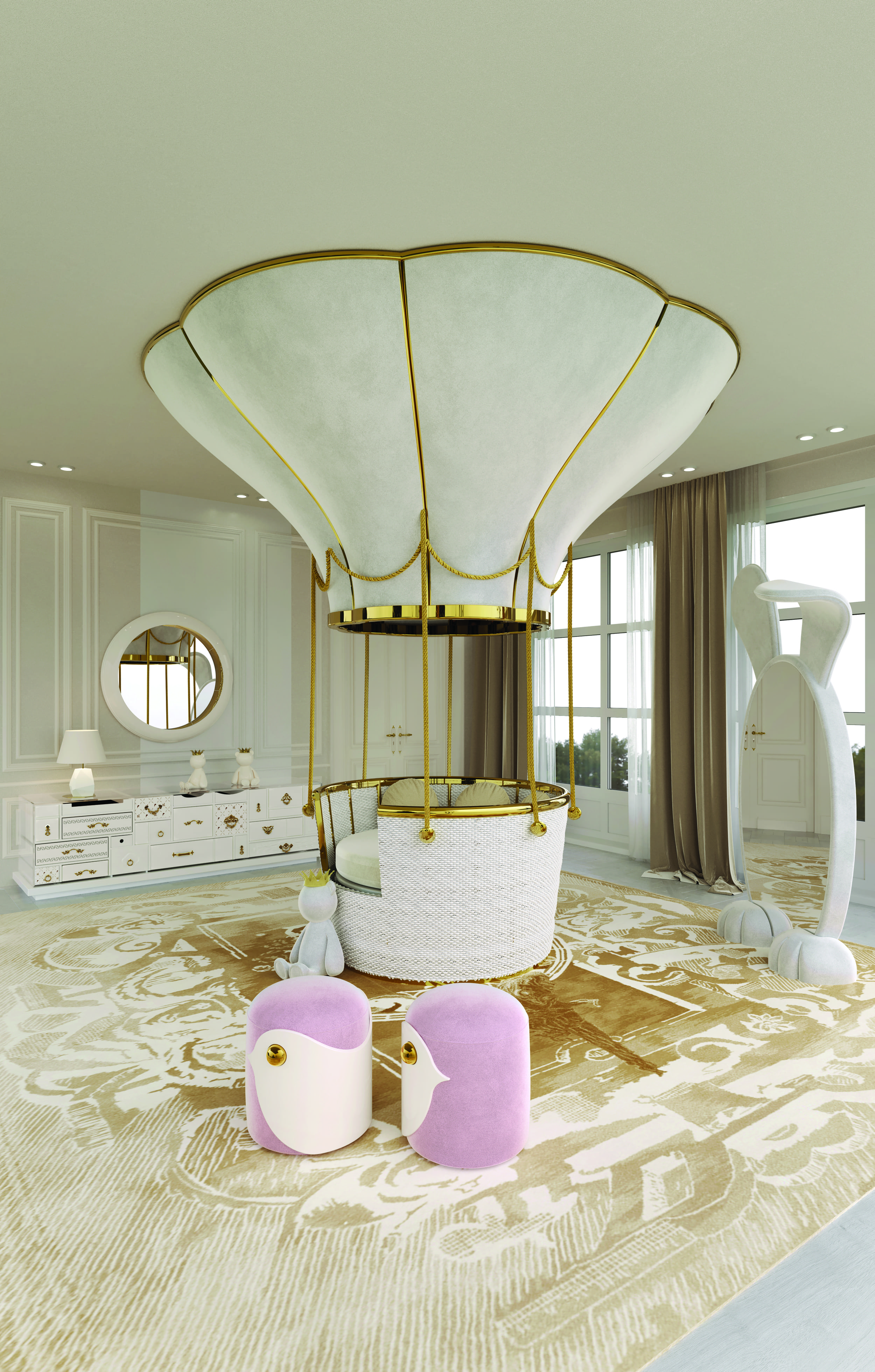 Luxury Children’s Bedroom with Whimsical Design and Artistic Details - Home'Society