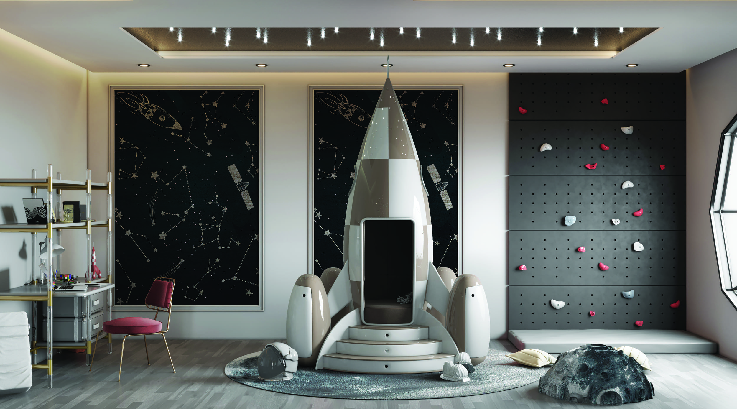 Whimsical Children’s Bedroom with Playful Design and Cosmic Inspiration - Home'Society