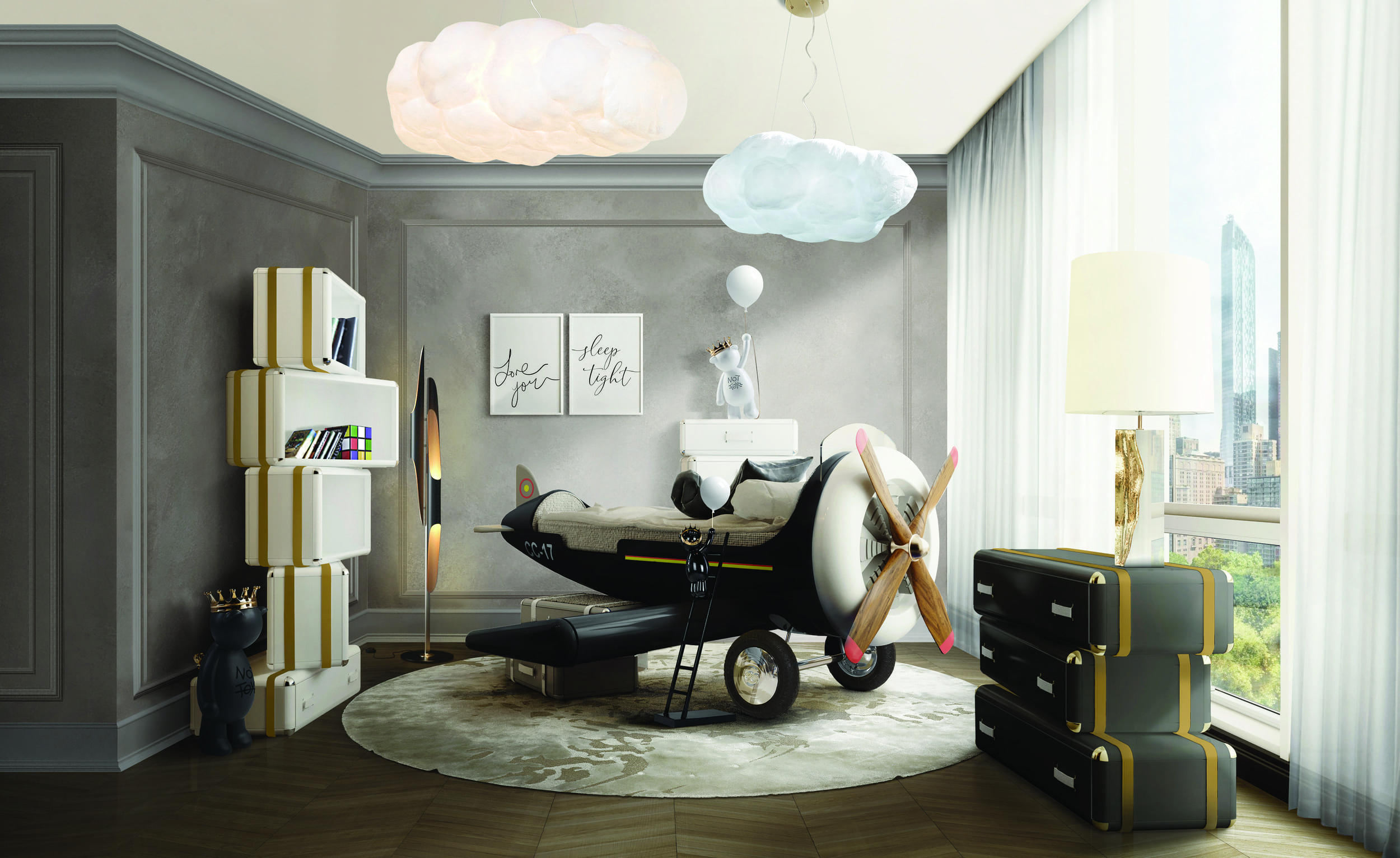 Luxury Children’s Bedroom with Imaginative Furniture and Statement Lighting - Home'Society