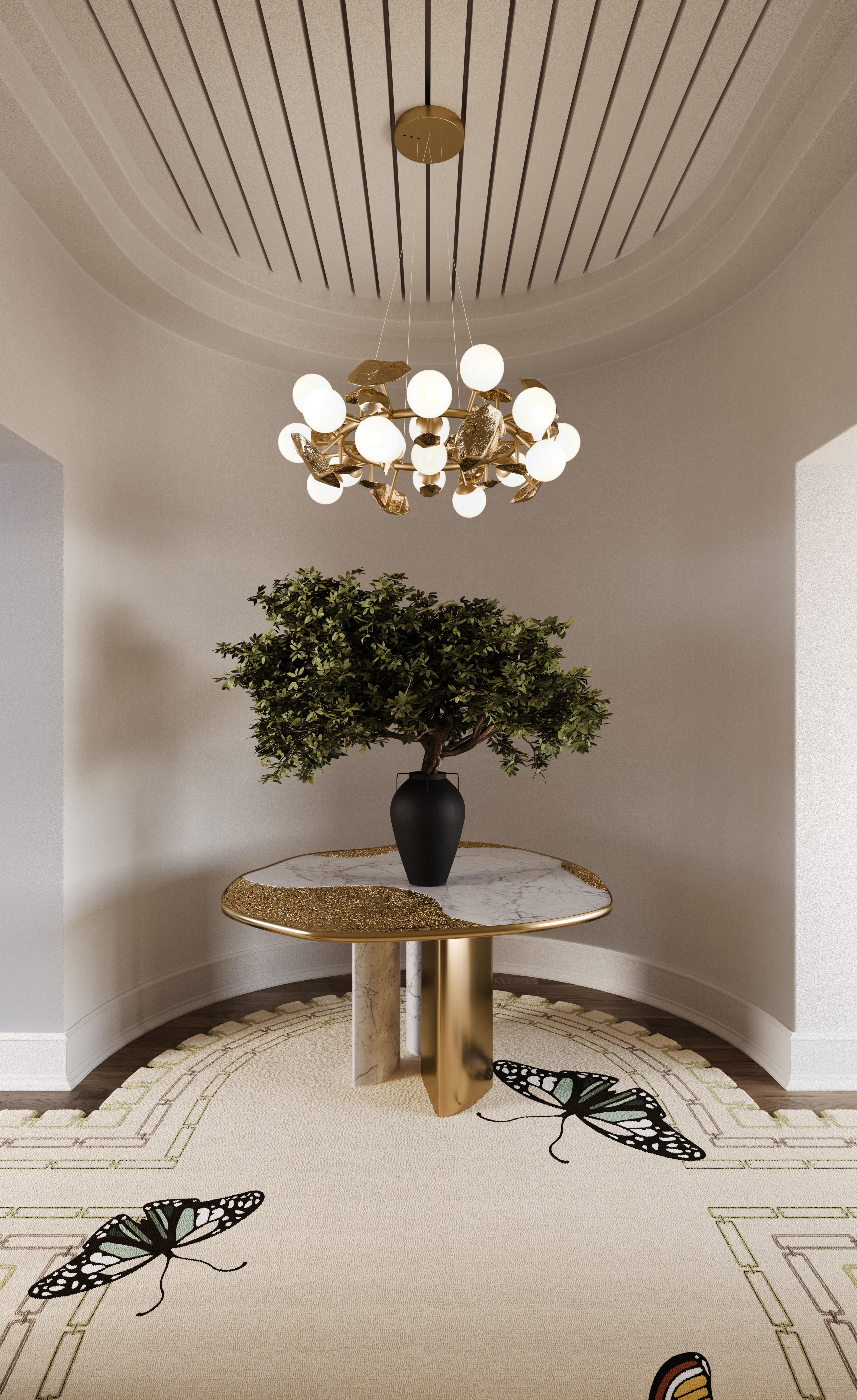 Luxurious Hallway Design With Artistic Elegance - Home's Society