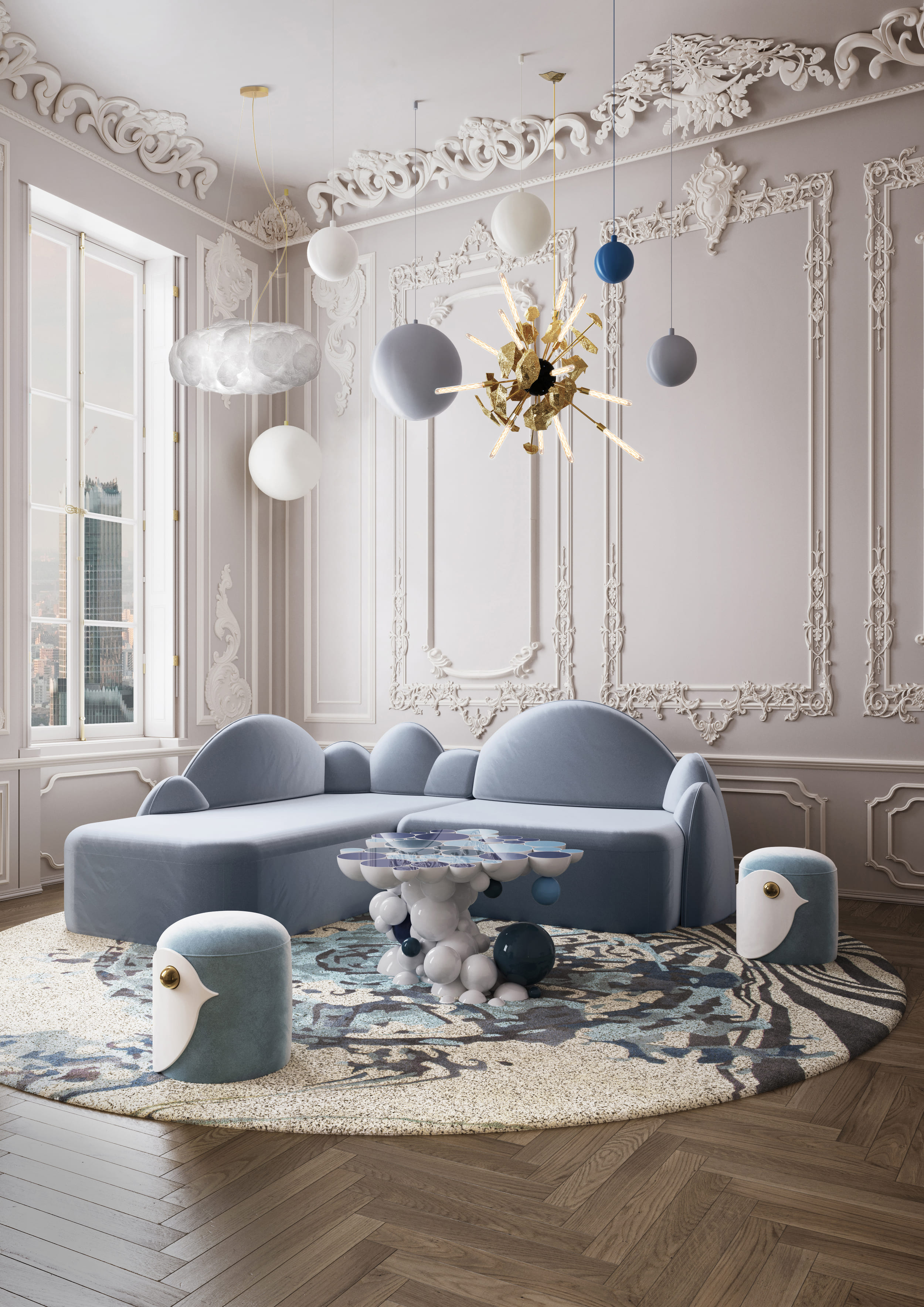 Luxury Children’s Bedroom with Whimsical Forms and Statement Lighting - Home'Society
